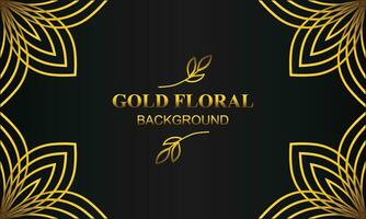 beautiful elegant gold floral background with floral and leaf ornament vector