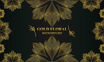 beautiful elegant gold floral background with floral and leaf ornament vector