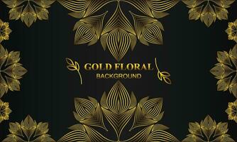 beautiful elegant gold floral background with floral and leaf ornament vector