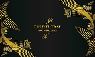 elegant gold floral background with floral and leaf ornament vector