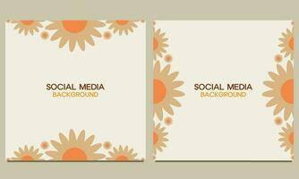 social medios de comunicación enviar antecedentes con natural floral ornamento. adecuado para social medios de comunicación correo, bandera diseño y Internet anuncios vector