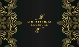 beautiful gold floral background with floral, flower and leaf ornament vector