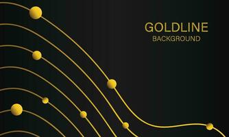 luxury abstract gold line on black background vector