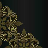 elegant gold floral frame border decoration on black background vector