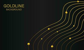 luxury abstract gold line on black background vector