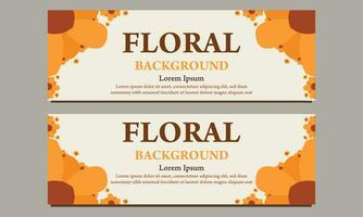 natural horizontal banner template with floral and flower ornament vector