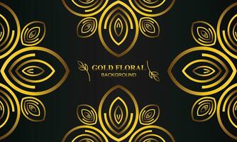 elegant gold floral background with floral and leaf ornament vector