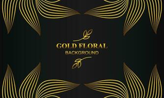 beautiful elegant gold floral background with floral and leaf ornament vector