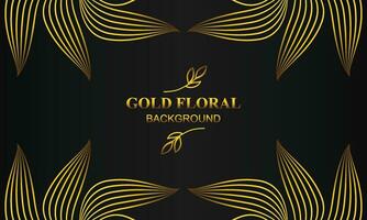 beautiful elegant gold floral background with floral and leaf ornament vector