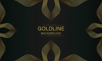 luxury abstract gold line on black background vector