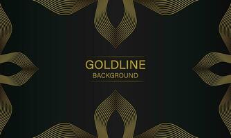 luxury abstract gold line on black background vector