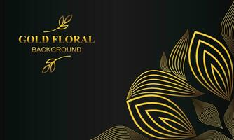 beautiful gold floral background with floral, flower and leaf ornament vector