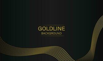 luxury abstract gold line on black background vector