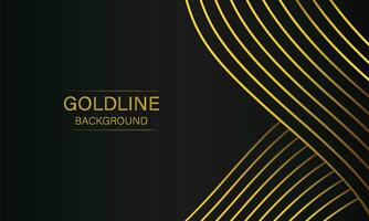 luxury abstract gold line on black background vector