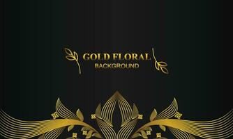 beautiful elegant gold floral background with floral and leaf ornament vector