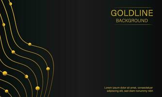 luxury abstract gold line on black background vector