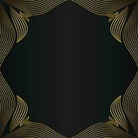 beautiful gold floral frame on black background vector