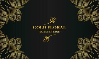 beautiful elegant gold floral background with floral and leaf ornament vector