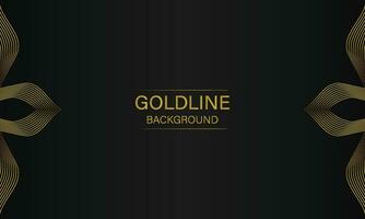 luxury abstract gold line on black background vector