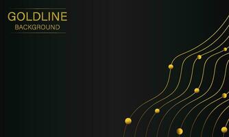 luxury abstract gold line on black background vector