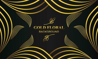 beautiful elegant gold floral background with floral and leaf ornament vector