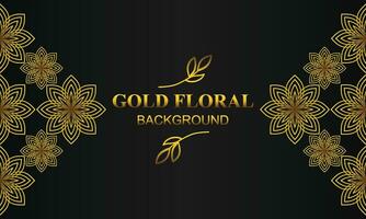 beautiful elegant gold floral background with floral and leaf ornament vector