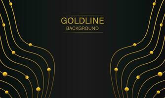 luxury abstract gold line on black background vector