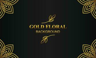 beautiful elegant gold floral background with floral and leaf ornament vector