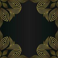 beautiful gold floral frame on black background vector