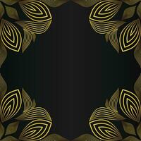 beautiful gold floral frame on black background vector