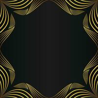 square frame with beautiful gold floral decoration on black background vector