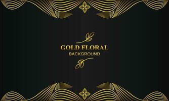 elegant gold floral background with floral and leaf ornament vector