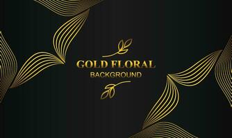 beautiful gold floral background with floral, flower and leaf ornament vector