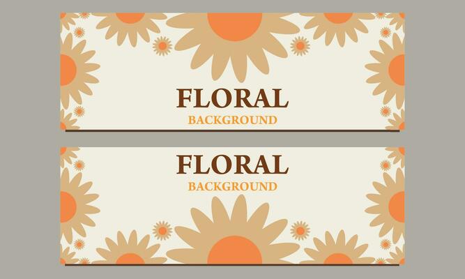 natural horizontal banner template with floral and flower ornament