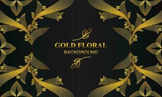 elegante oro floral antecedentes con floral y hoja ornamento vector