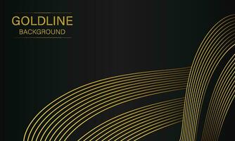 luxury abstract gold line on black background vector