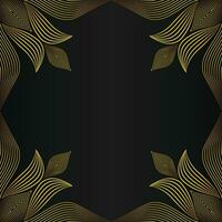 beautiful gold floral frame on black background vector