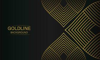 luxury abstract gold line on black background vector