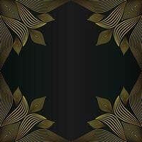 beautiful gold floral frame on black background vector
