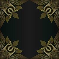 beautiful gold floral frame on black background vector