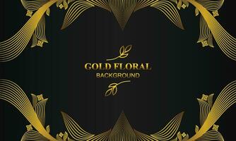 elegant gold floral background with floral and leaf ornament vector