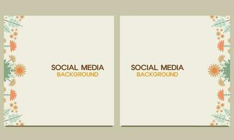 social media post background with natural floral ornament. Suitable for social media post, banner design and internet ads. vector