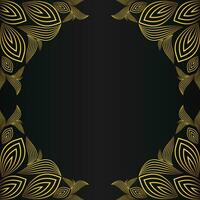 beautiful gold floral frame on black background vector