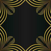 beautiful gold floral frame on black background vector