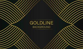 luxury abstract gold line on black background vector