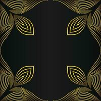 beautiful gold floral frame on black background vector