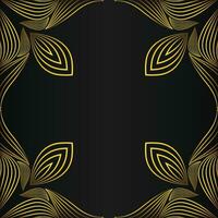 beautiful gold floral frame on black background vector