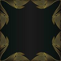 hermosa oro floral marco en negro antecedentes vector