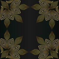 beautiful gold floral frame on black background vector