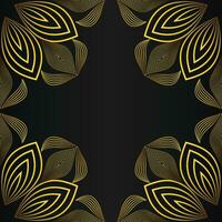 beautiful gold floral frame on black background vector